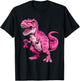Dinosaur Breast Cancer Awareness Pink Ribbon For Kids Boys T-Shirt - T-Shirt | Black