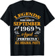 57th Birthday Gift Legends Born In September 1969 57 Yrs Old T-Shirt - T-Shirt | Black