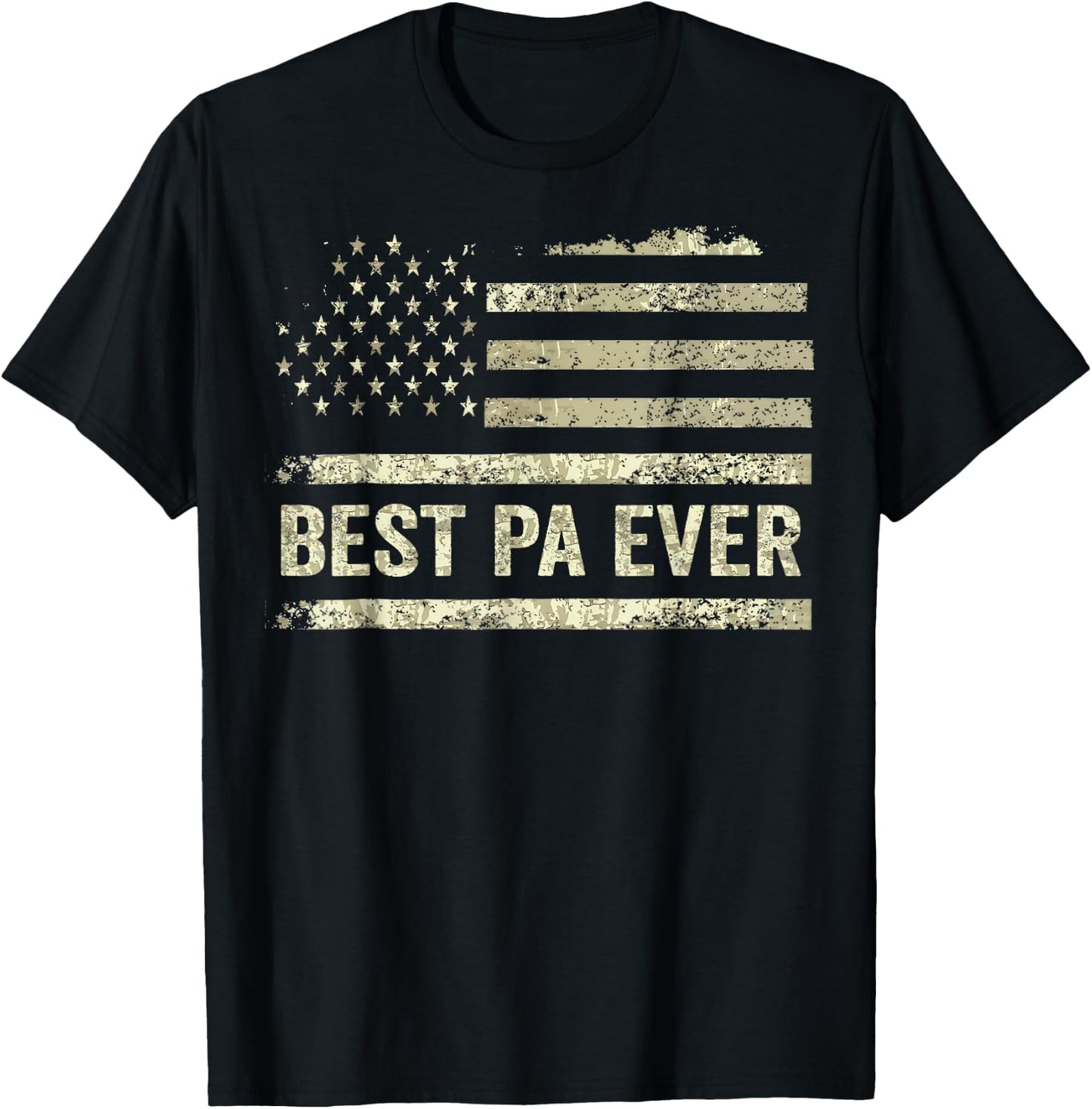 Best Pa Ever With US American Flag Fathers Day T-Shirt - T-Shirt | Black