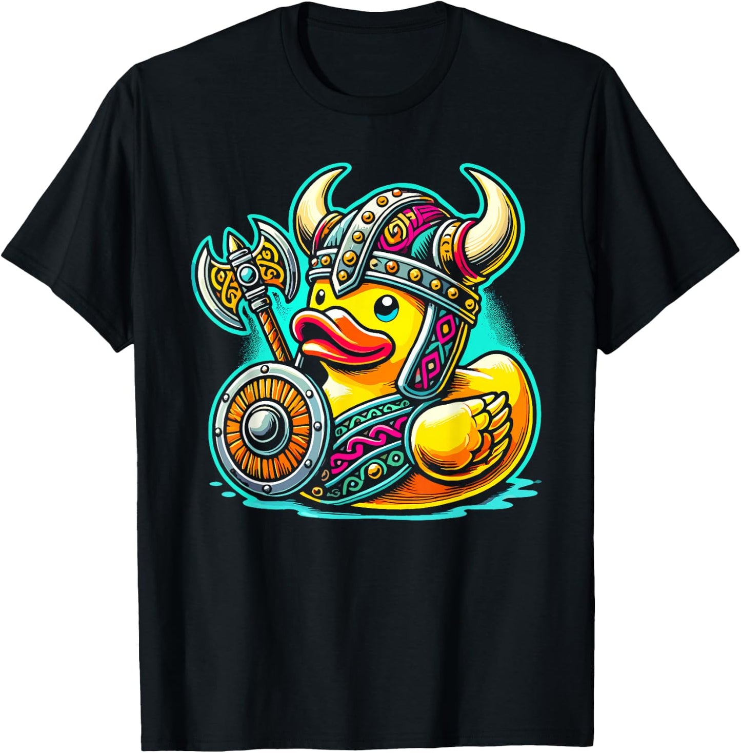 Rubber Duck Viking Bath Toy Rubber Duckie Duck Lover T-Shirt - T-Shirt | Black