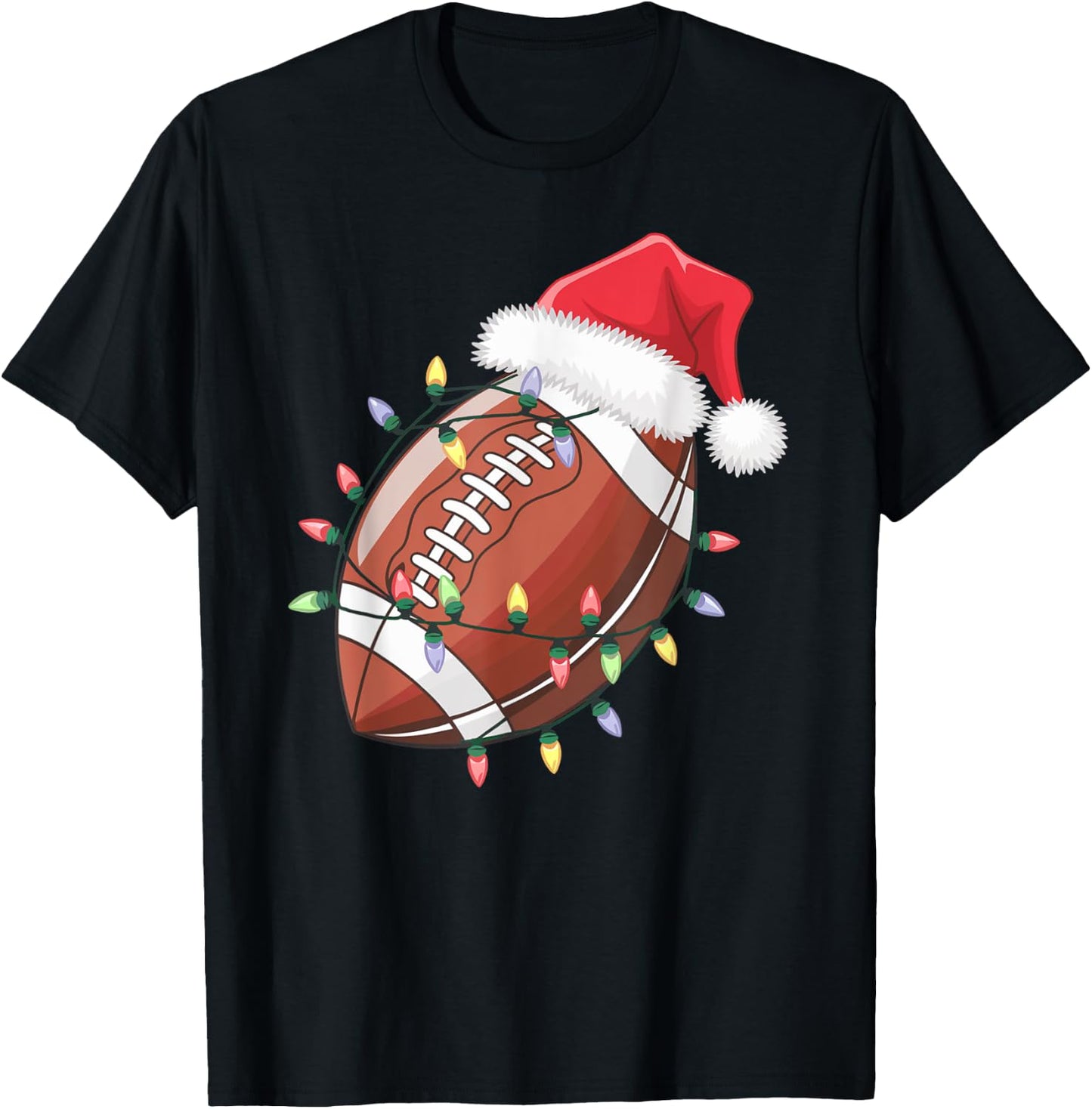 Santa Football for Christmas Football Christmas Boys T-Shirt - T-Shirt | Black
