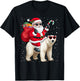 Santa Claus Riding A Polar Bear Christmas Boy Girl Kids T-Shirt - T-Shirt | Black