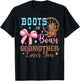 Boots or Bows Gender Reveal Decorations Godmother Loves You T-Shirt - T-Shirt | Black