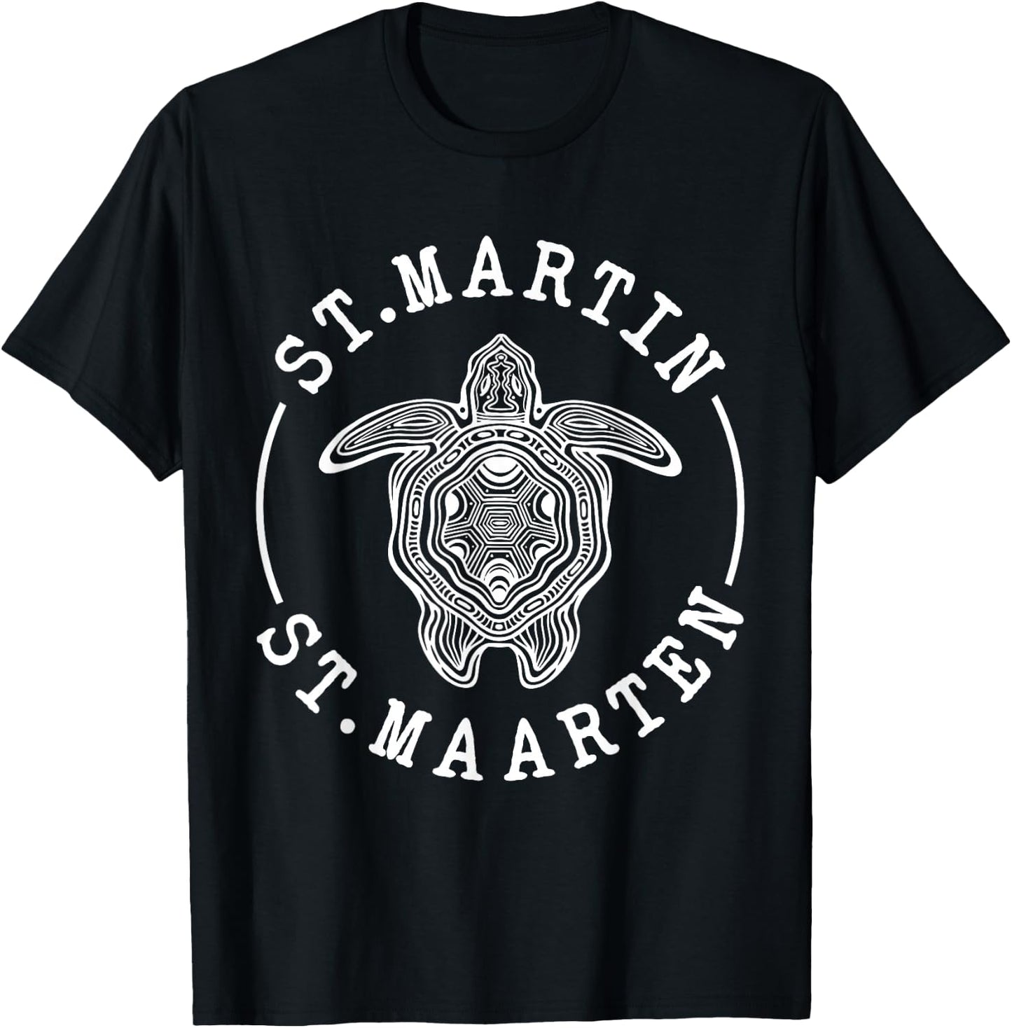 St. Martin St Maarten Turtle Caribbean Beach Vacation T-Shirt - T-Shirt | Black