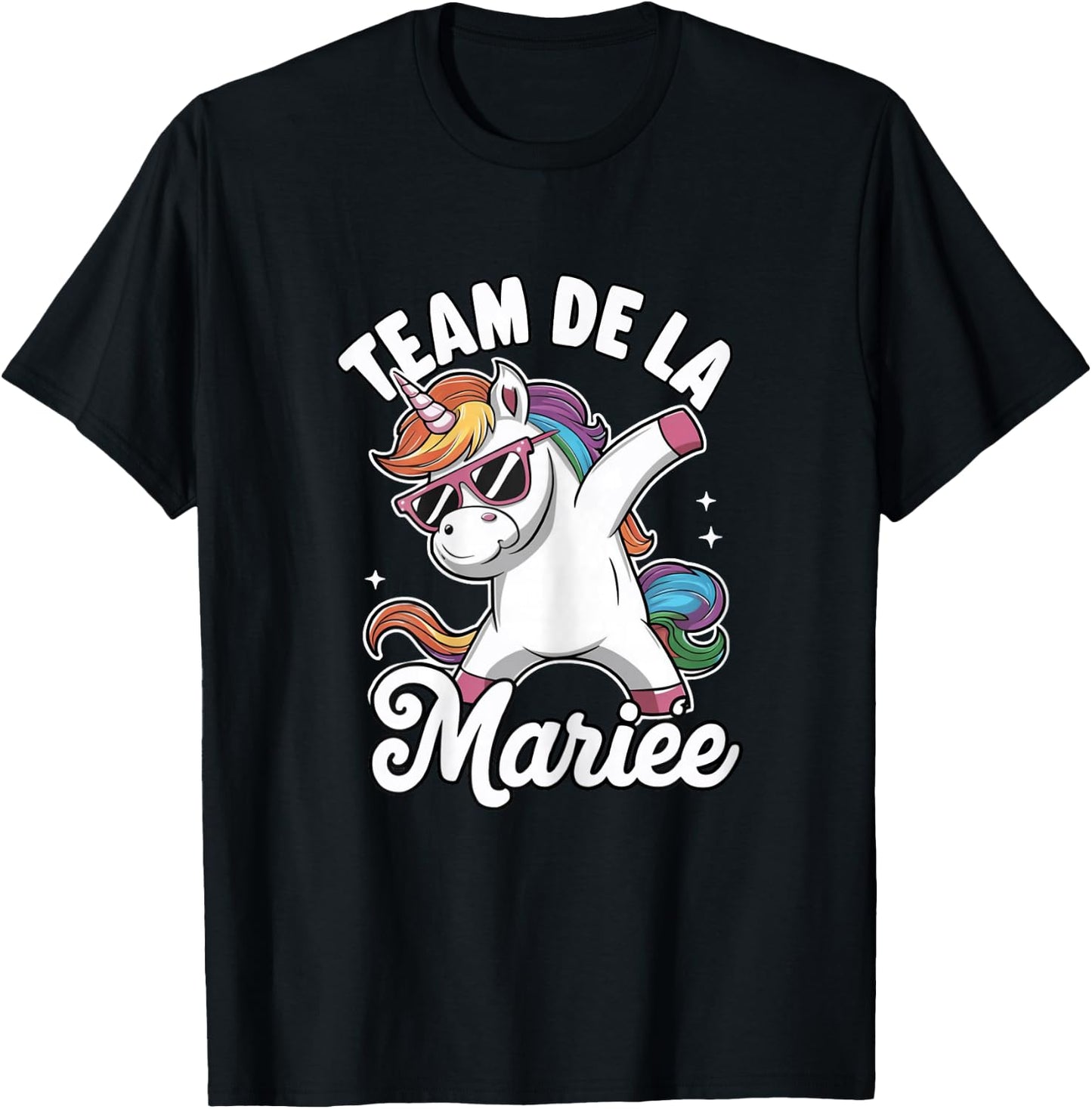Future Bride Unicorn Team Bride EVJF Woman Wedding Humour , Black T-Shirt - T-Shirt | Black