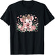 Pig With Leopard Headband Flower Cute Pig Lover Girls Kids T-Shirt - T-Shirt | Black