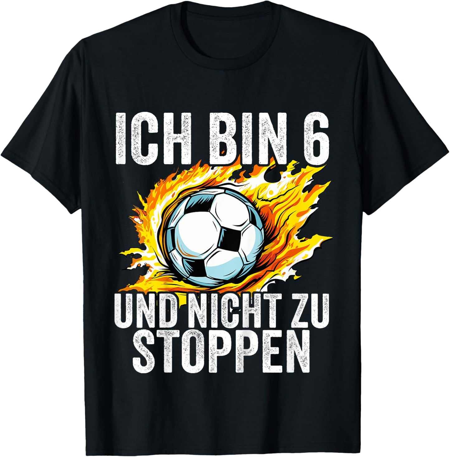 Kinder 6. Geburtstag Jungs 6 Jahre Junge Fußball Fußballer Sechs T-Shirt - T-Shirt | Black