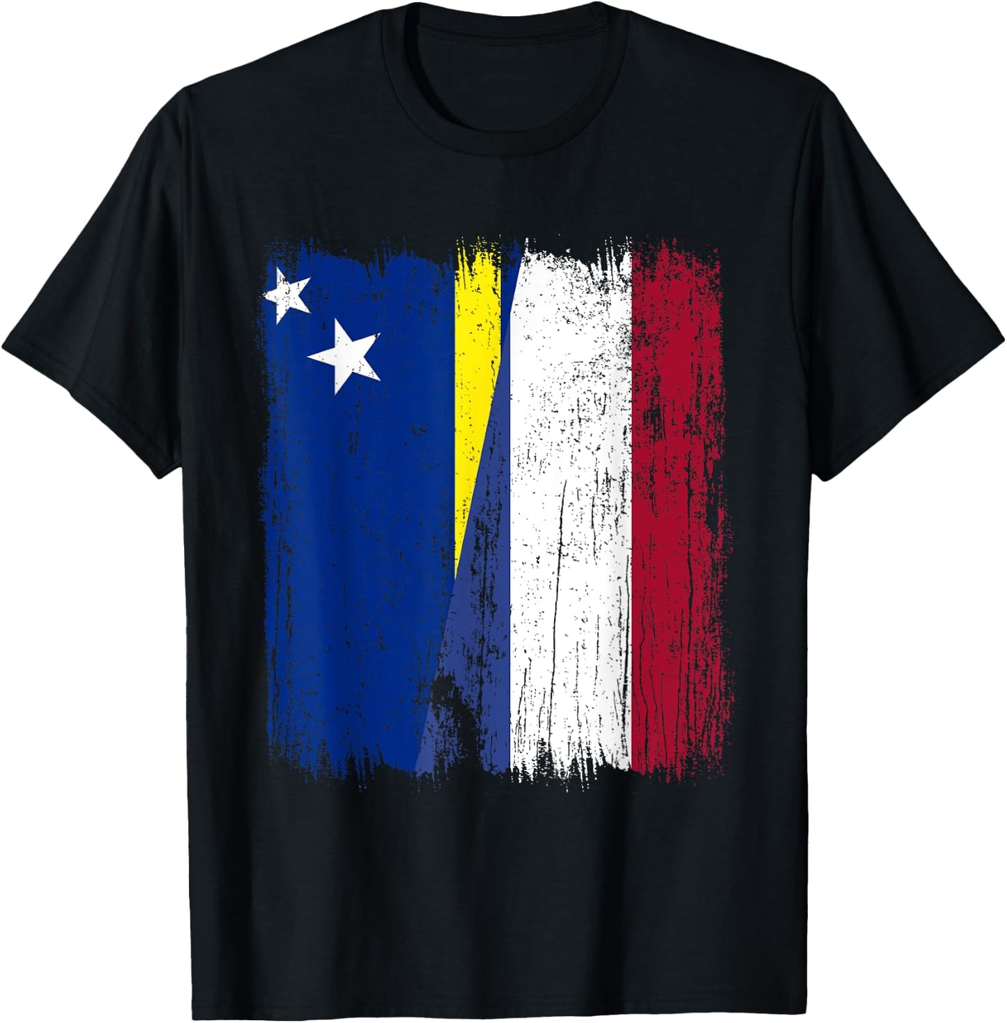 Curacao Holland Half Flag Curacaoan Dutch Heritage T-Shirt - T-Shirt | Black