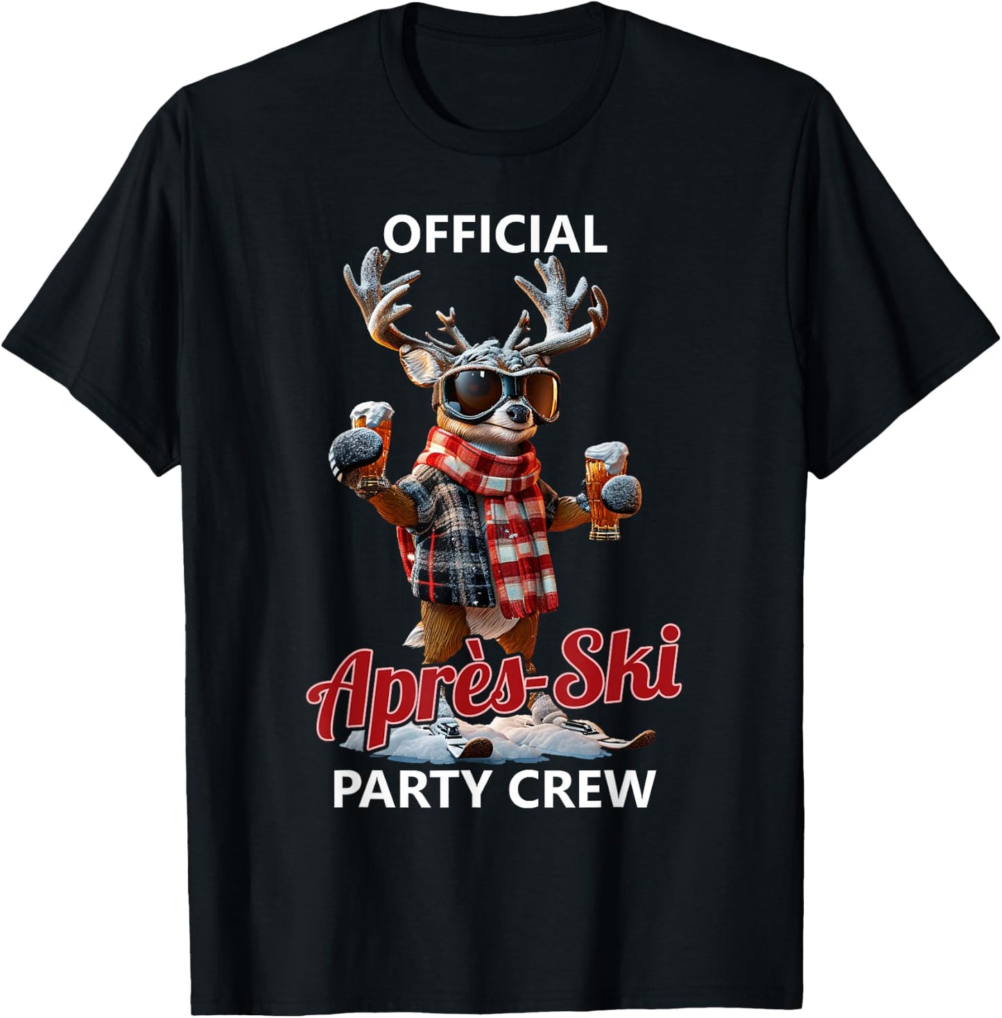 Skiing Official Après-Ski Party Crew T-Shirt - T-Shirt | Black