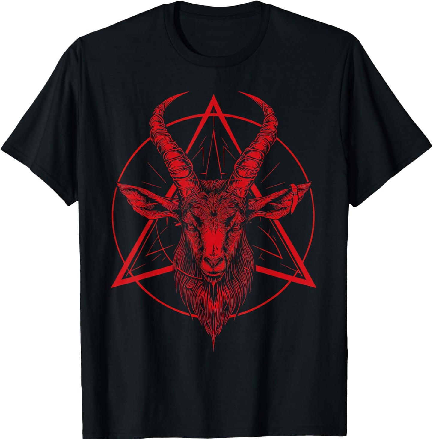 Satanic Goat Baphomet Satanist Halloween Metal Satanism T-Shirt - T-Shirt | Black