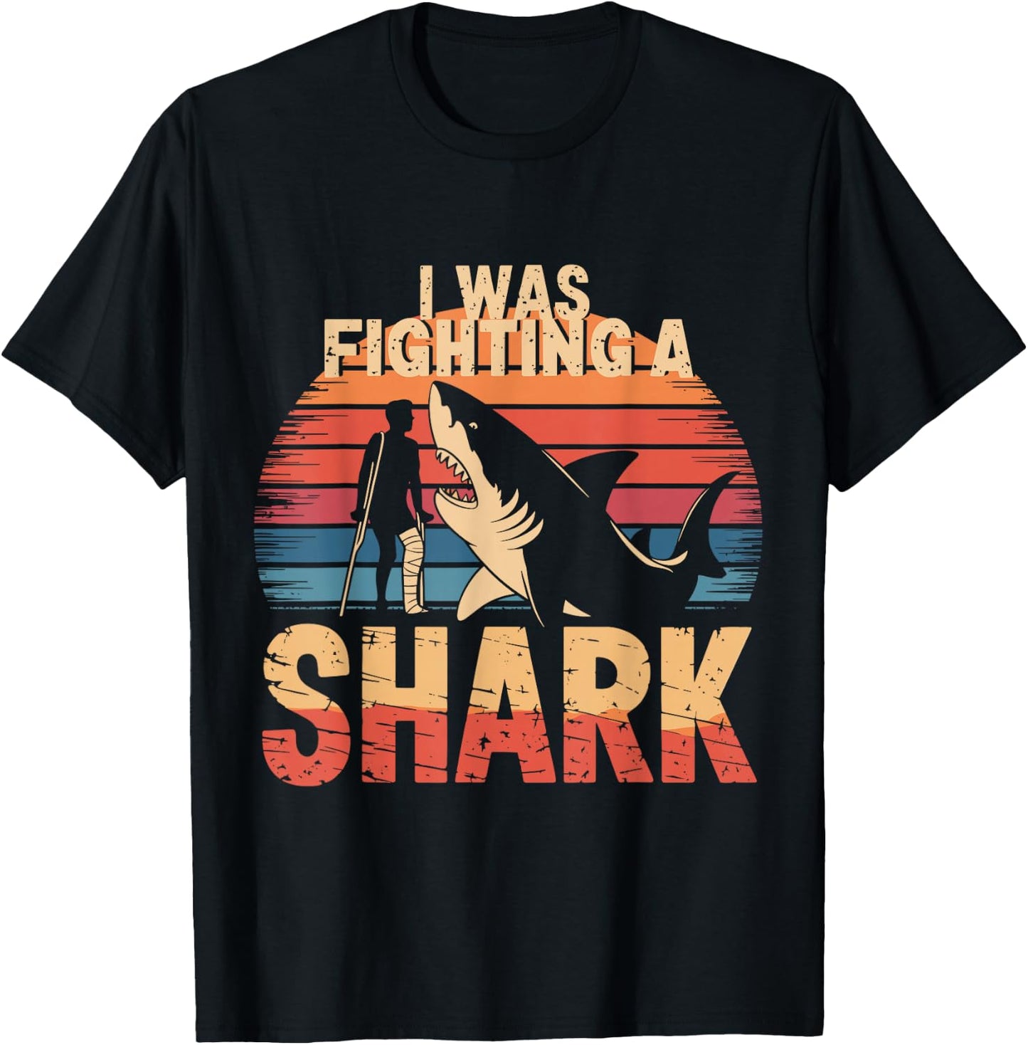 I Was Fighting a Shark T-Shirt - T-Shirt | Black