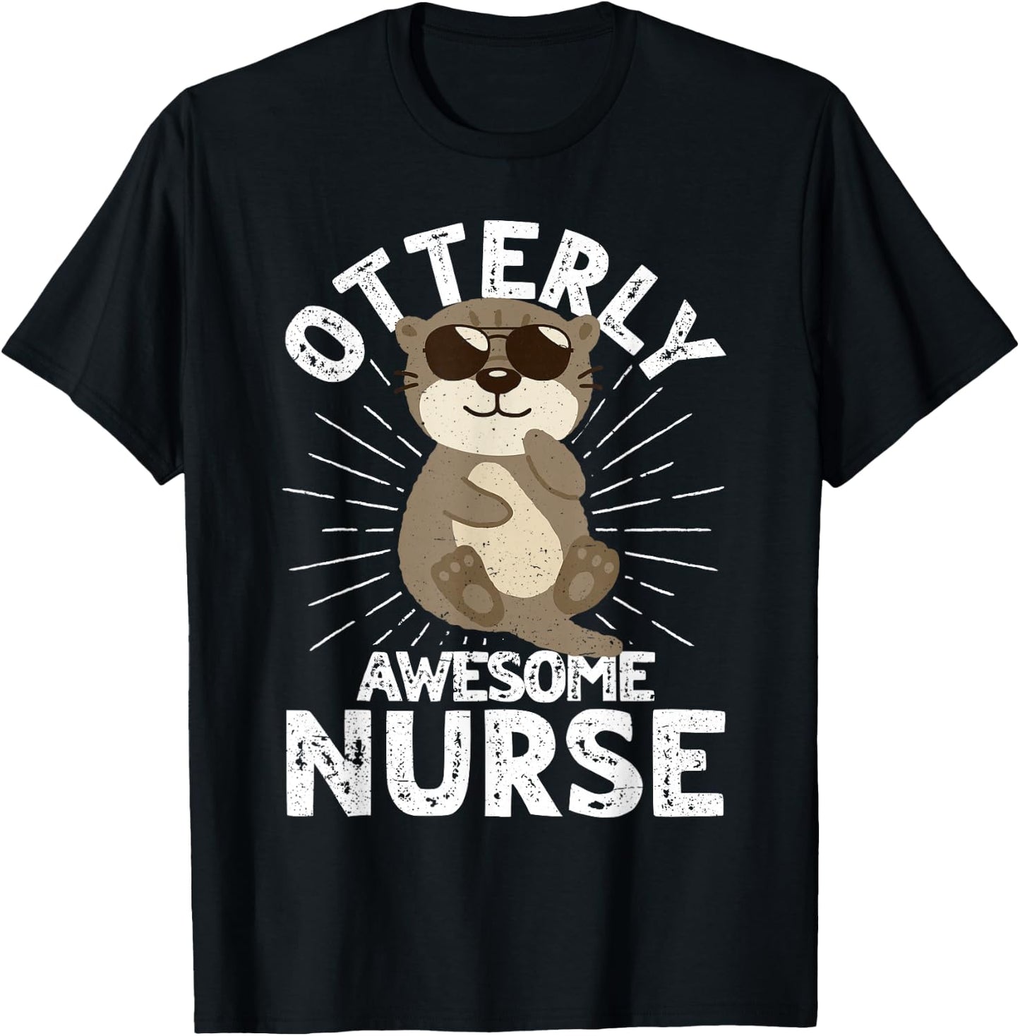 Nursing Humor Otterly Awesome Nurse Otter T-Shirt - T-Shirt | Black