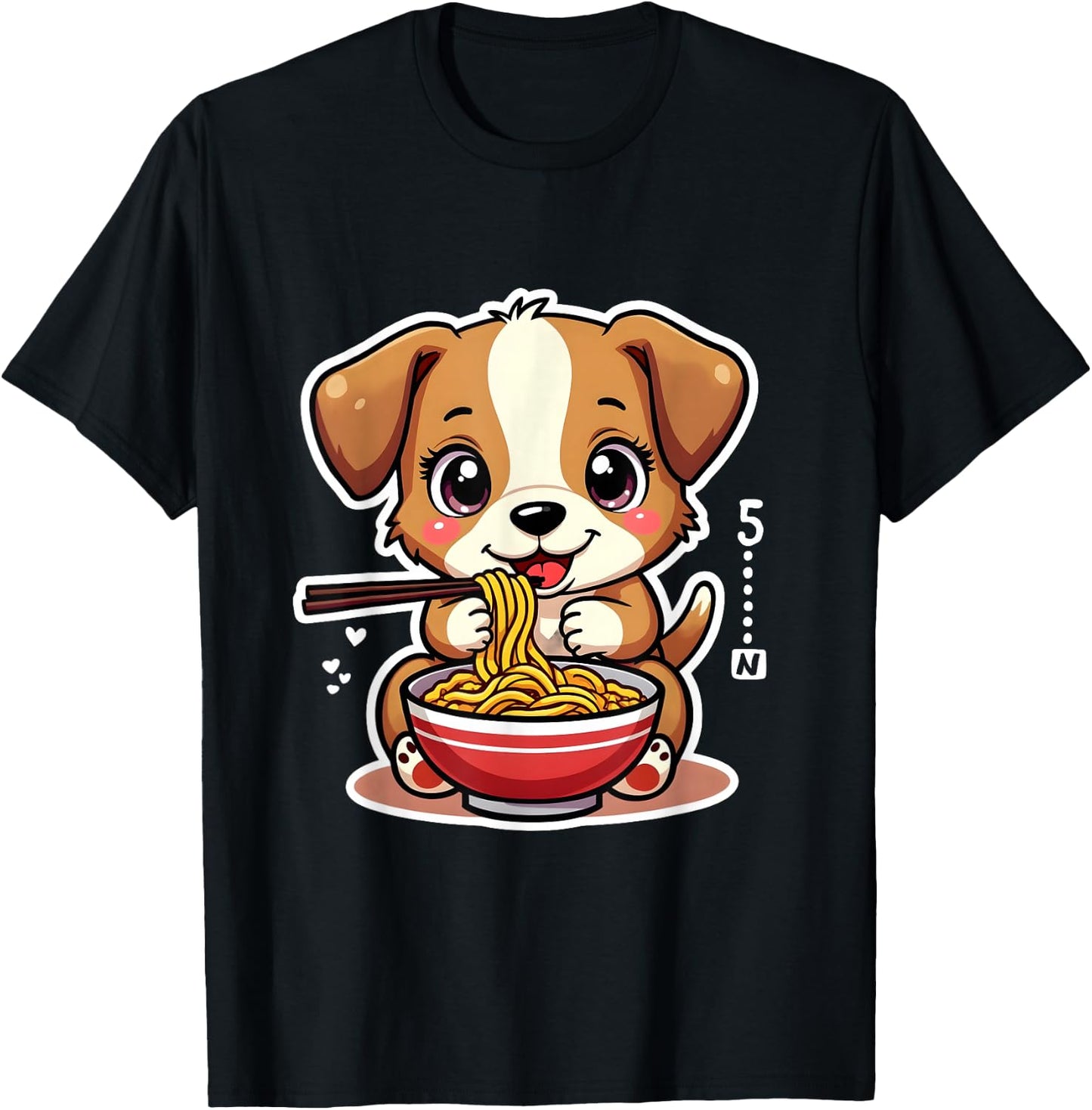 Ramen Dog Anime - Kawaii Otaku Clothes Manga Clothes , Black, S T-Shirt - T-Shirt | Black