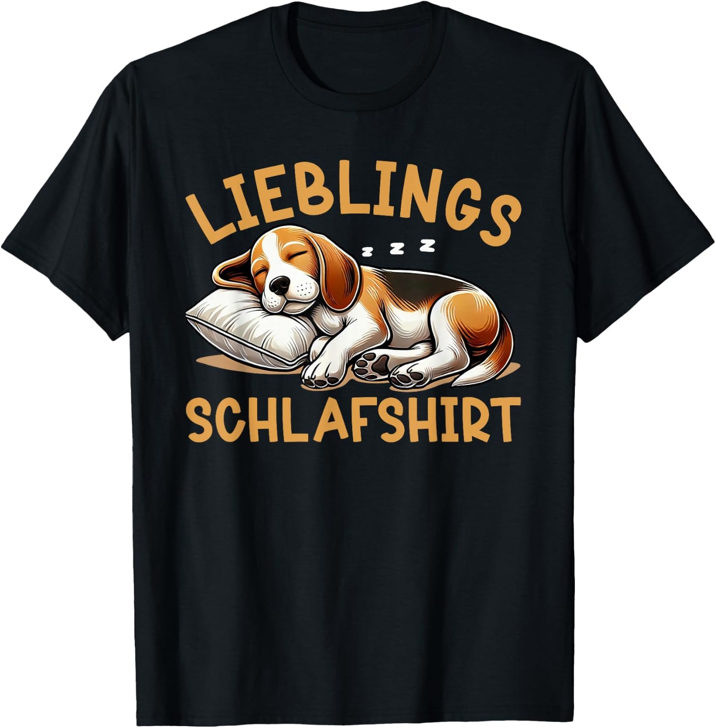 Official Sleep Shirt Funny Beagle Dog Pyjama , black T-Shirt - T-Shirt | Black