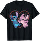 Disney Lilo and Stitch Angel Kisses Love , Black T-Shirt - T-Shirt | Black