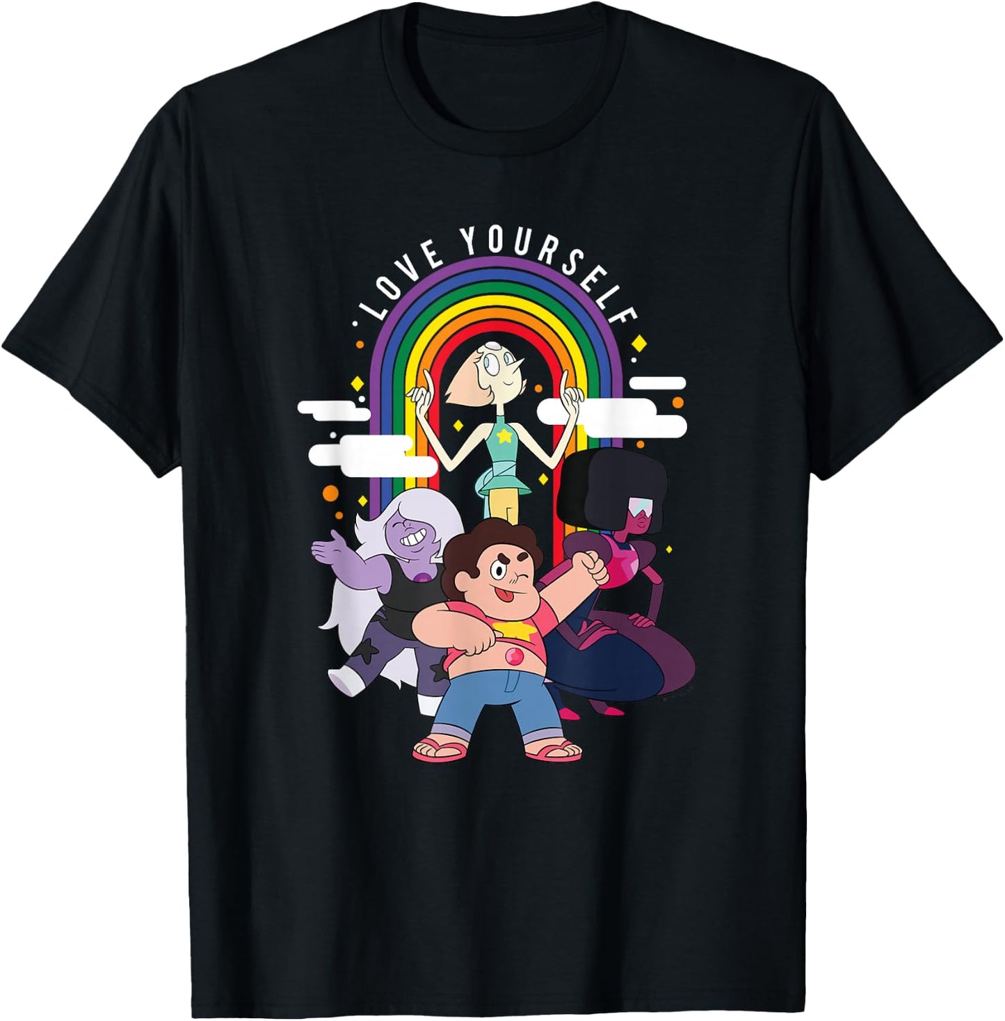 Steven Universe Pride Group Shot Love Yourself T-Shirt - T-Shirt | Black