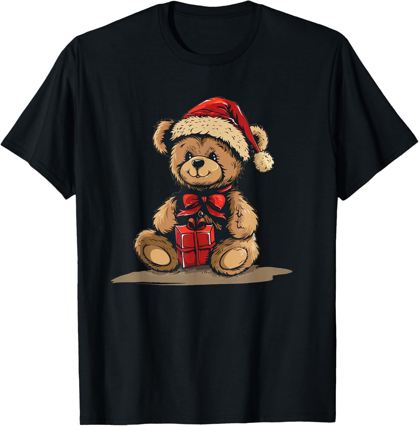 Adorable Festive Bear for Teddy Bear and Christmas T-Shirt - T-Shirt | Black