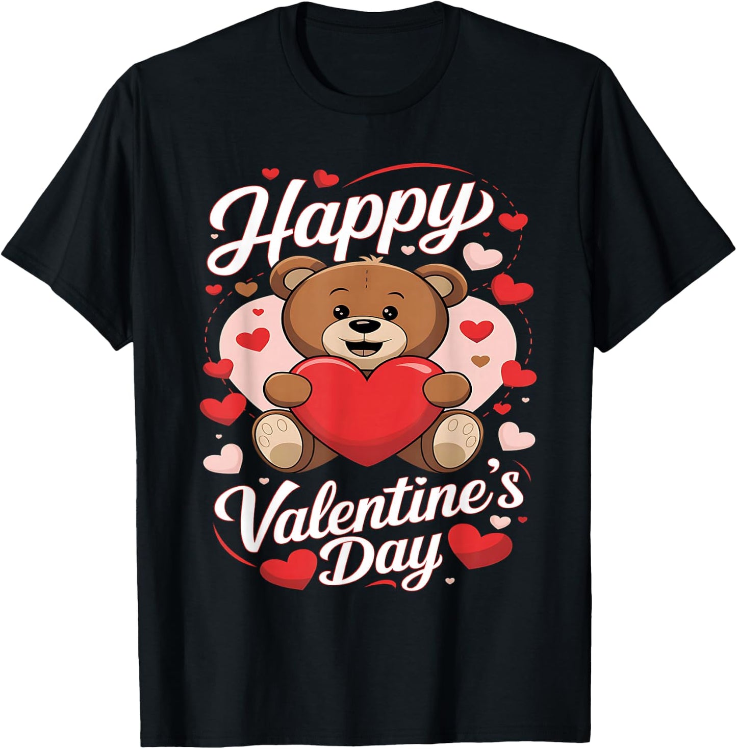 Happy Valentines Shirts Women Cute Valentine T-Shirt - T-Shirt | Black
