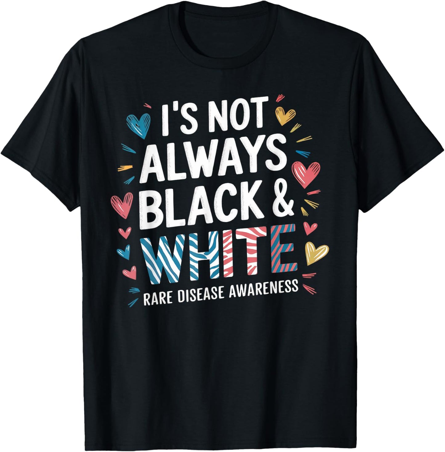 Rare Disease Awareness Day Zebra Warrior Support Ribbon Girl T-Shirt - T-Shirt | Black