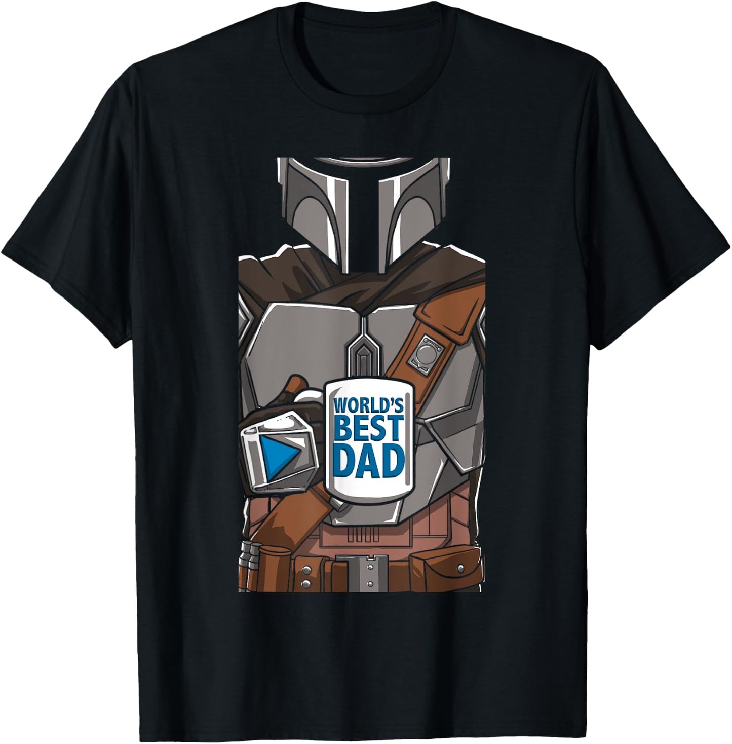 Star Wars The Mandalorian Father's Day World's Best Dad Mug T-Shirt - T-Shirt | Black