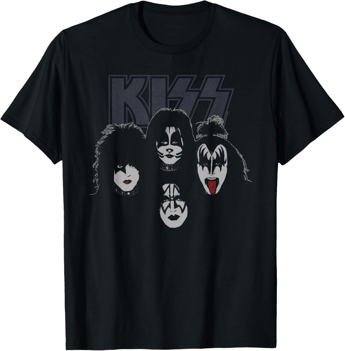 KISS - Fab Four Adult Black Short Sleeve Classic Fit T-Shirt - T-Shirt | Black