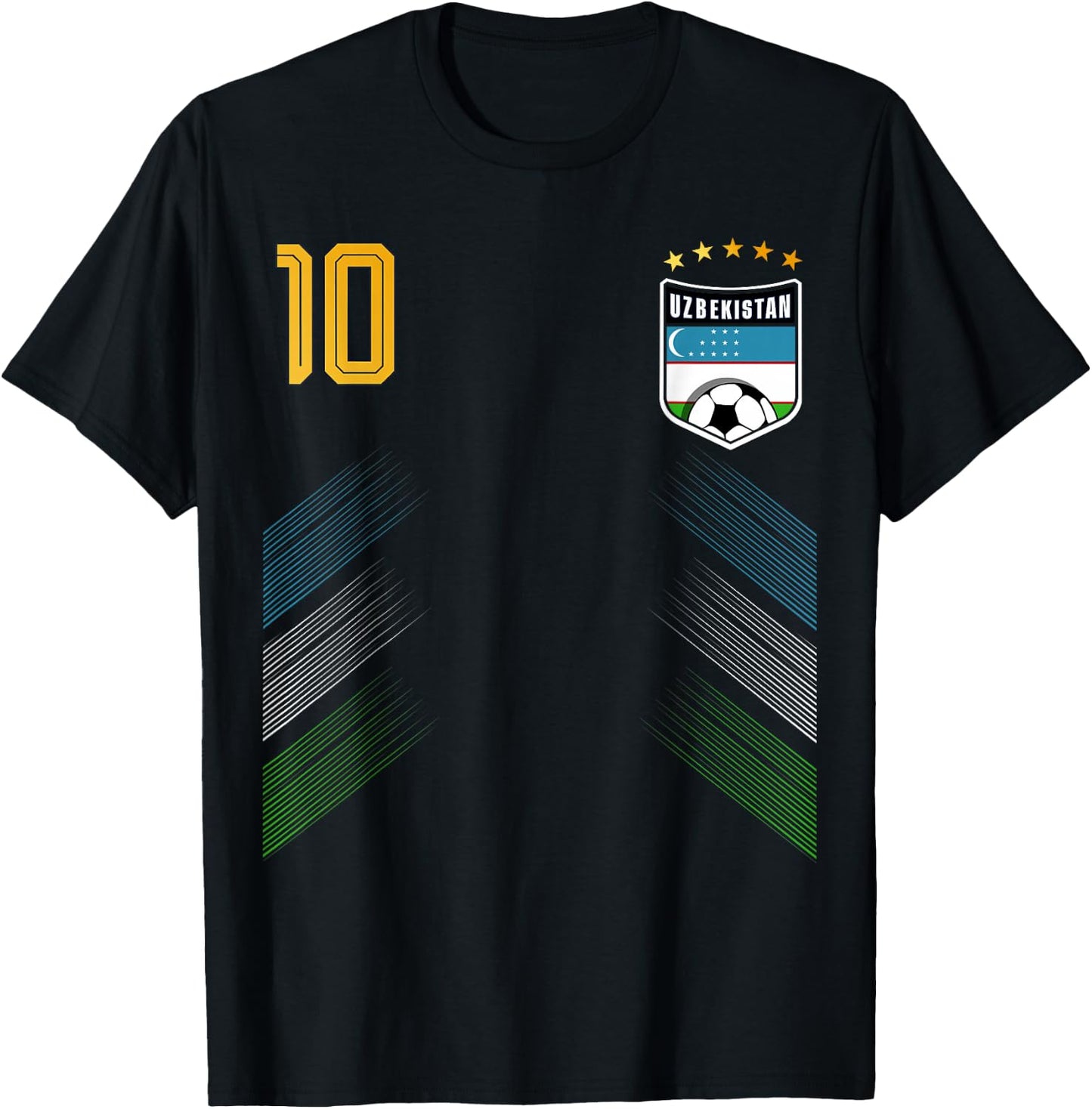 Retro Uzbekistan Flag Uzbekistani Pride Lovers T-Shirt - T-Shirt | Black