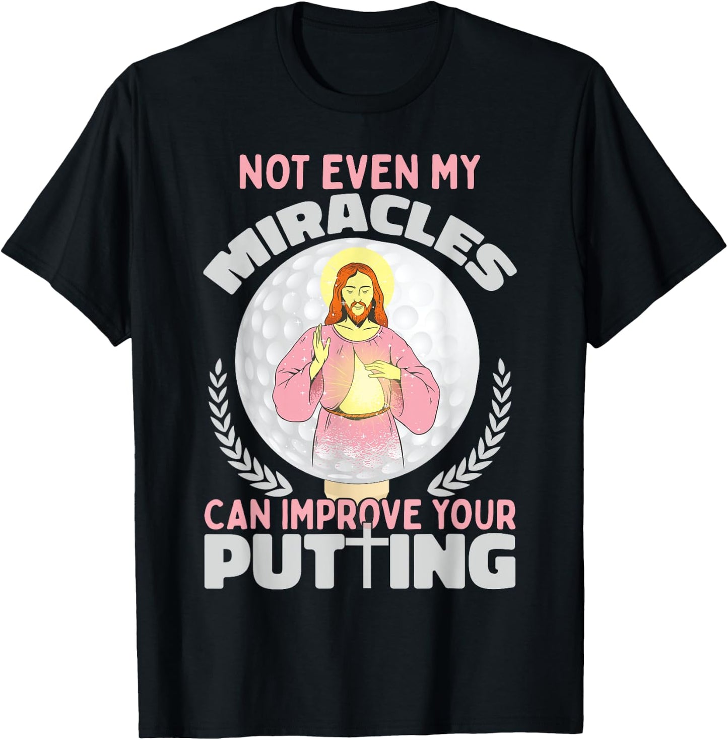 Ironic Jesus Golf Player Saying Golfer Golf Golfing T-Shirt - T-Shirt | Black