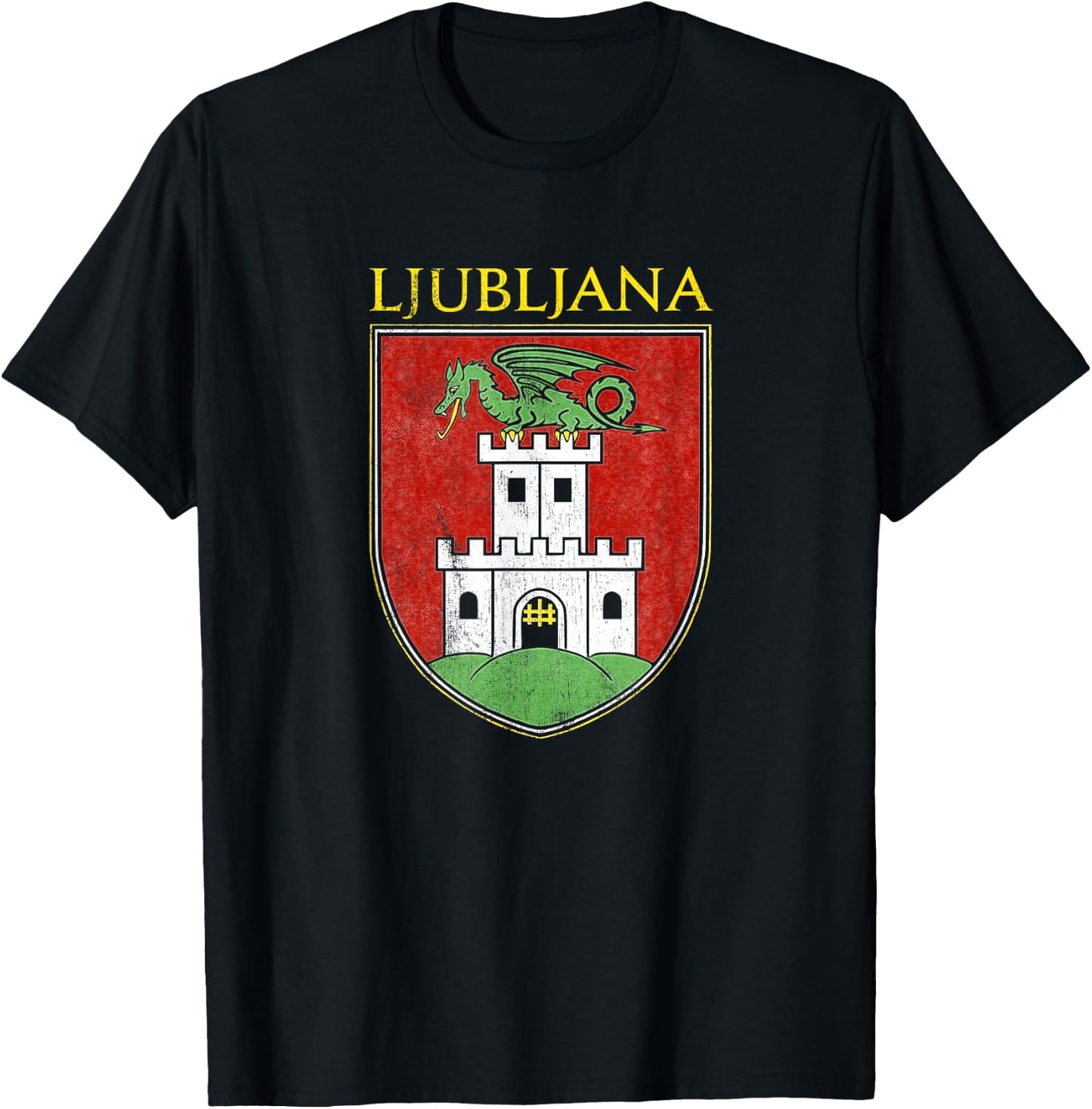 Ljubljana Souvenir Slovenian Slovenia Coat of Arms T-Shirt - T-Shirt | Black