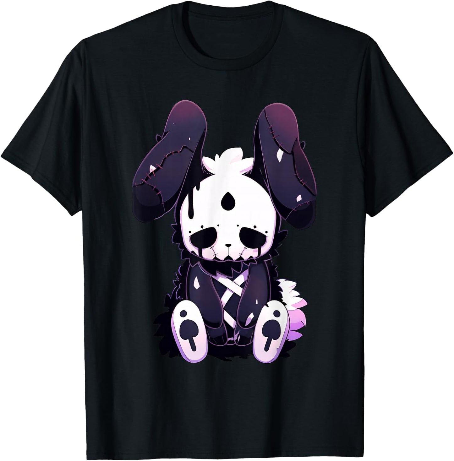 Goth Bunny E-Girl Cute Kawaii Rabbit Gothic Outfit Grunge T-Shirt - T-Shirt | Black
