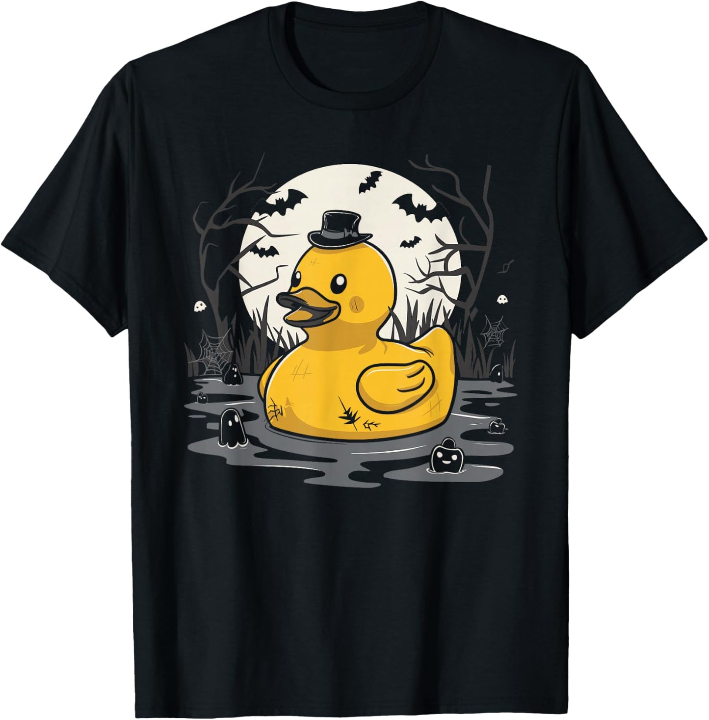 Rubber Duck Halloween Bath Duck Pumpkin T-Shirt - T-Shirt | Black
