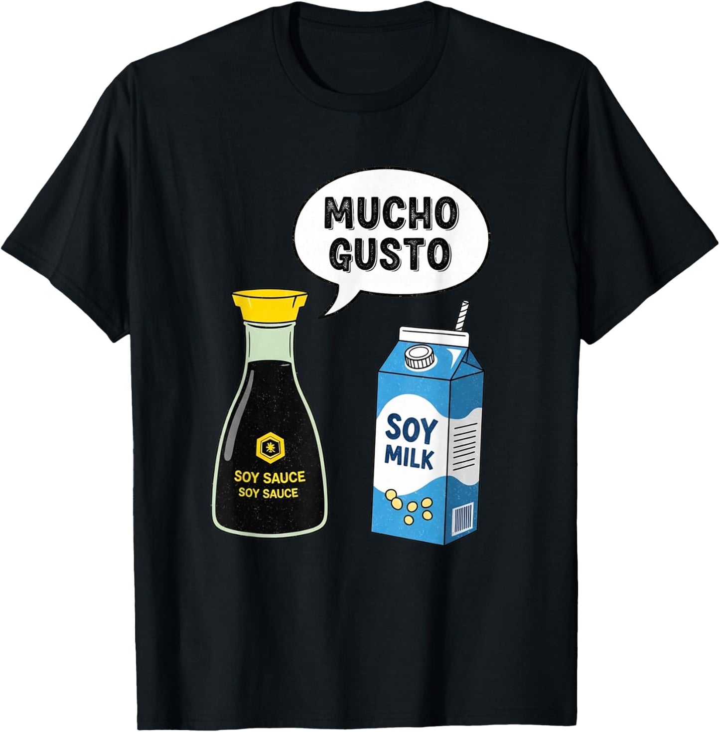 Mucho Gusto Soy Sauce Bilingual Teacher Milk Tea T-Shirt - T-Shirt | Black