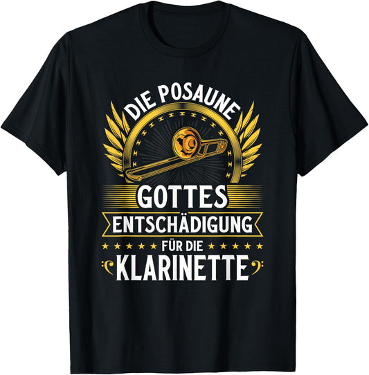 Trombone Entschädigung, Blasmusik Festival Trombonist , black T-Shirt - T-Shirt | Black
