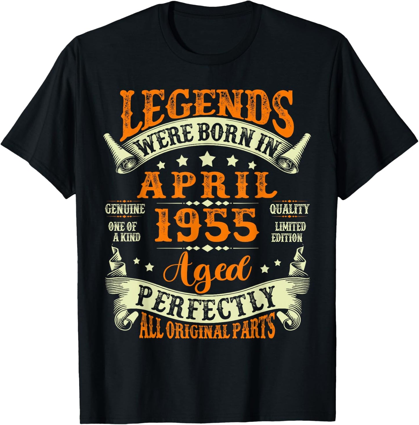 70 Years Old Legend since April 1955 70th Birthday Men Women T-Shirt - T-Shirt | Black