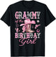 Grammy Of the Birthday Girl Pink CowGirl Western Rodeo T-Shirt - T-Shirt | Black