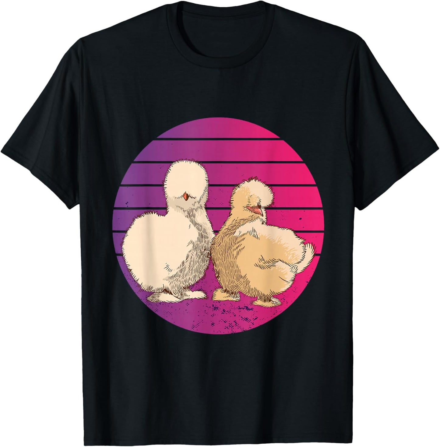 Silkies Vintage Silkie Chicken Silk Hen Retro animals nature T-Shirt - T-Shirt | Black