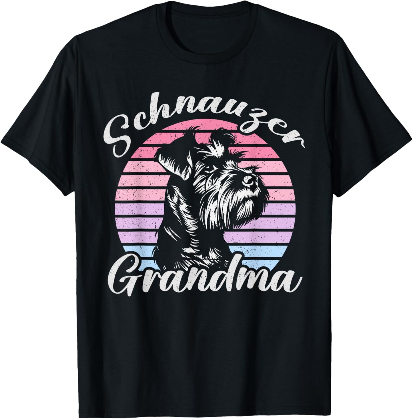 Schnauzer Grandma Pet Funny Mother's Day Vintage T-Shirt - T-Shirt | Black