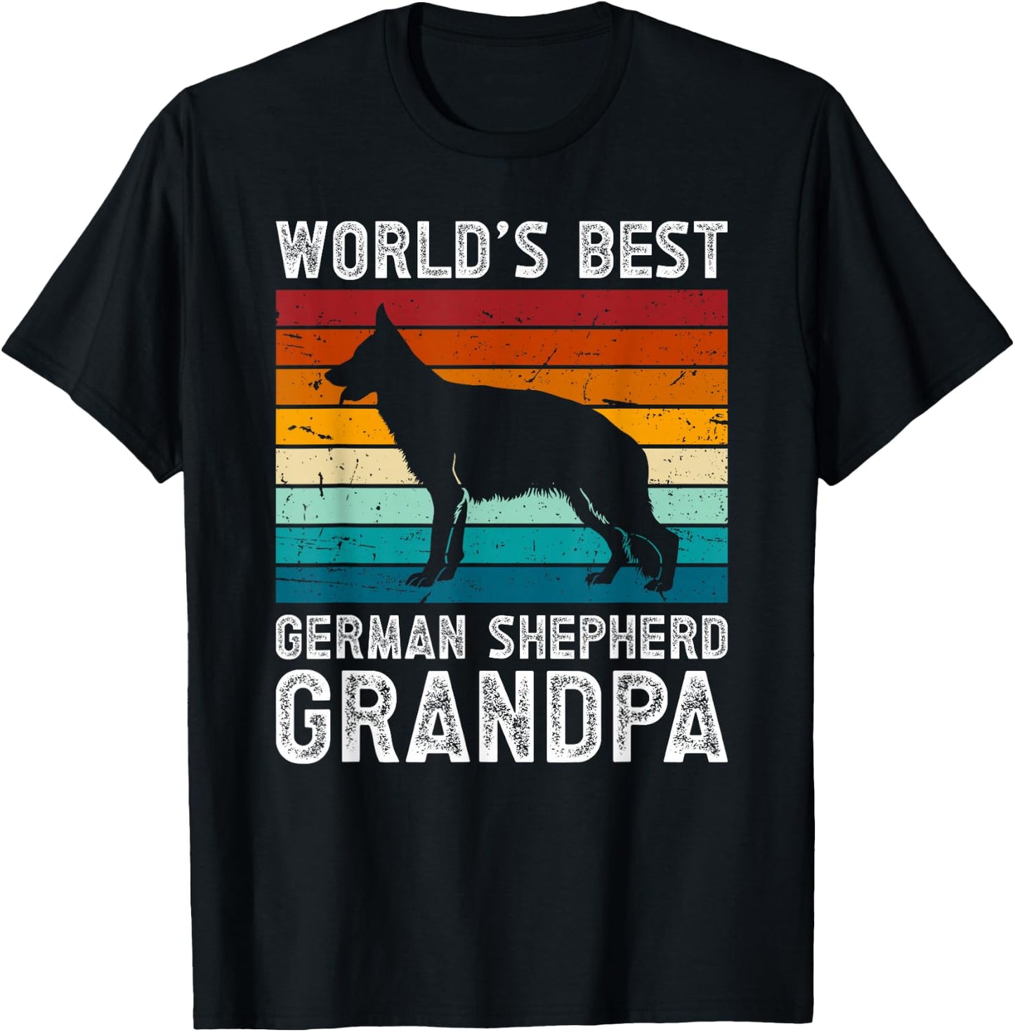 World's Best German Shepherd Grandpa Of A German Shepherd T-Shirt - T-Shirt | Black