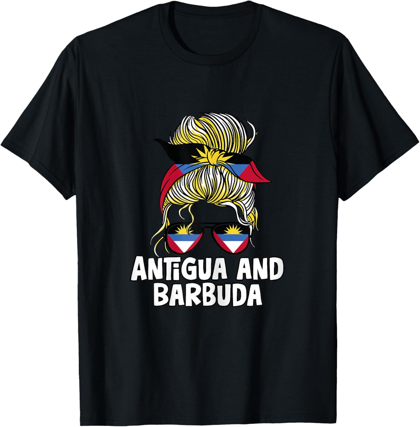Antigua and Barbuda Girl African Girls Flag T-Shirt - T-Shirt | Black
