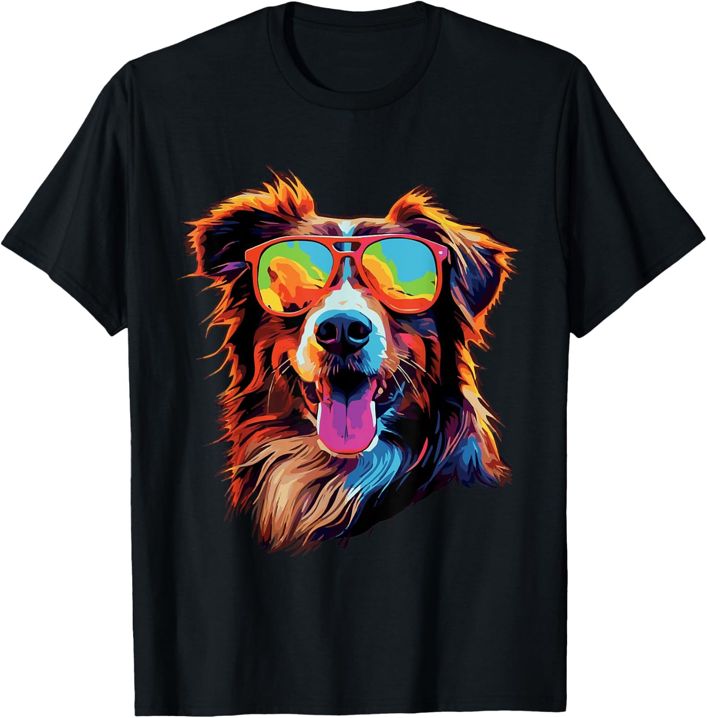 Australian Shepherd Sunglasses Aussie T-Shirt - T-Shirt | Black