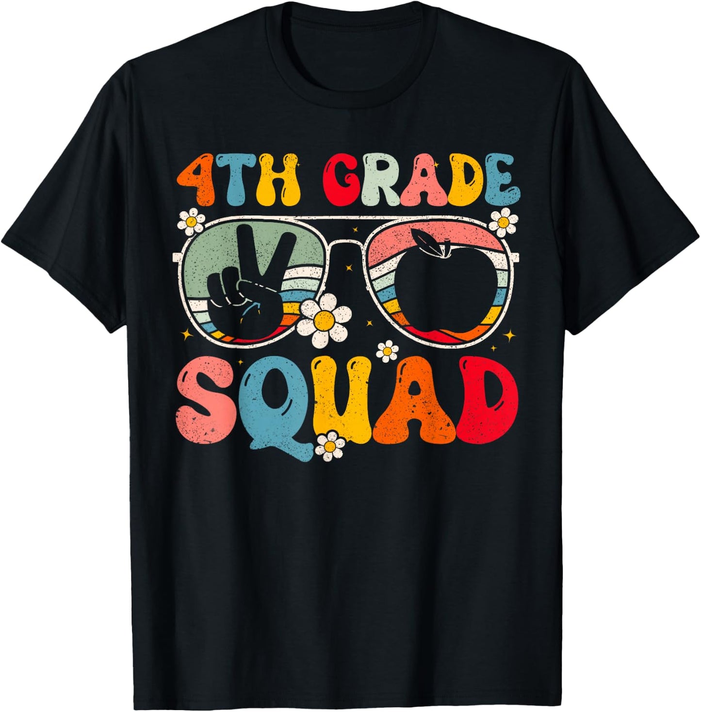 4th Grade Squad Fourth Grade Teacher Student Back To School T-Shirt - T-Shirt | Black