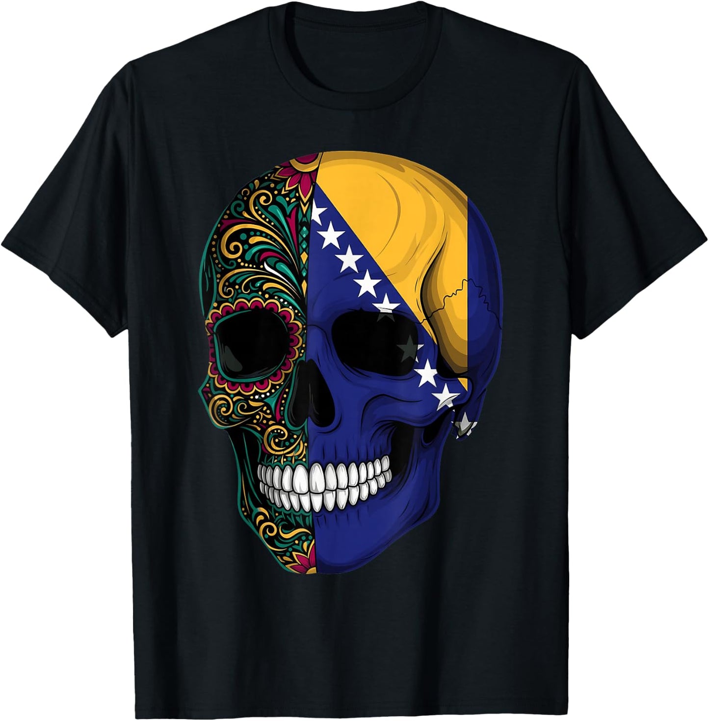 Bosnien Flagge Bosnien und Herzegowina Wurzeln T-Shirt - T-Shirt | Black