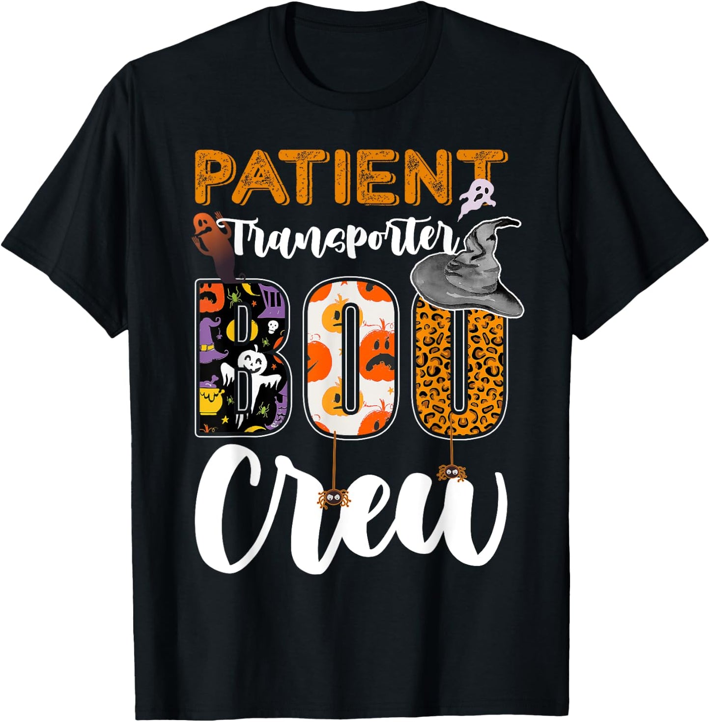 Patient Transporter Boo Crew Halloween Matching T-Shirt - T-Shirt | Black