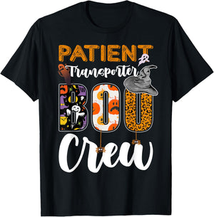 Patient Transporter Boo Crew Halloween Matching T-Shirt - T-Shirt | Black