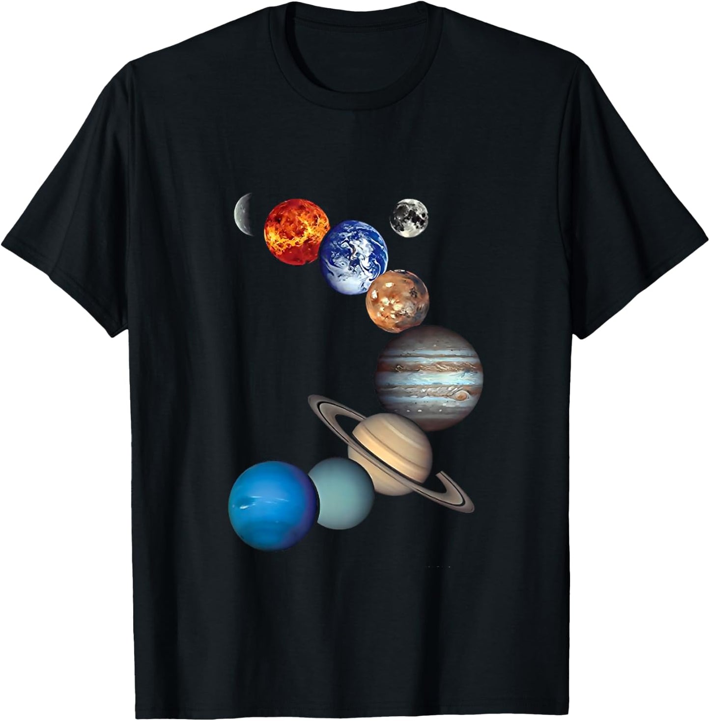 Solar System for Children, Solar System for Girls and Women , black T-Shirt - T-Shirt | Black