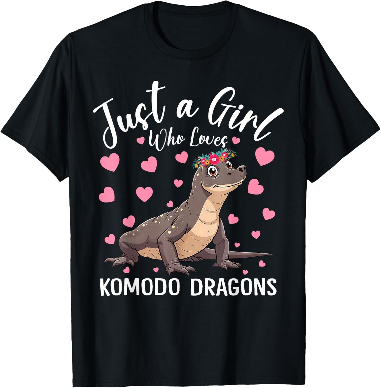 Just A Girl Who Loves Komodo Dragons Women And Girls T-Shirt - T-Shirt | Black