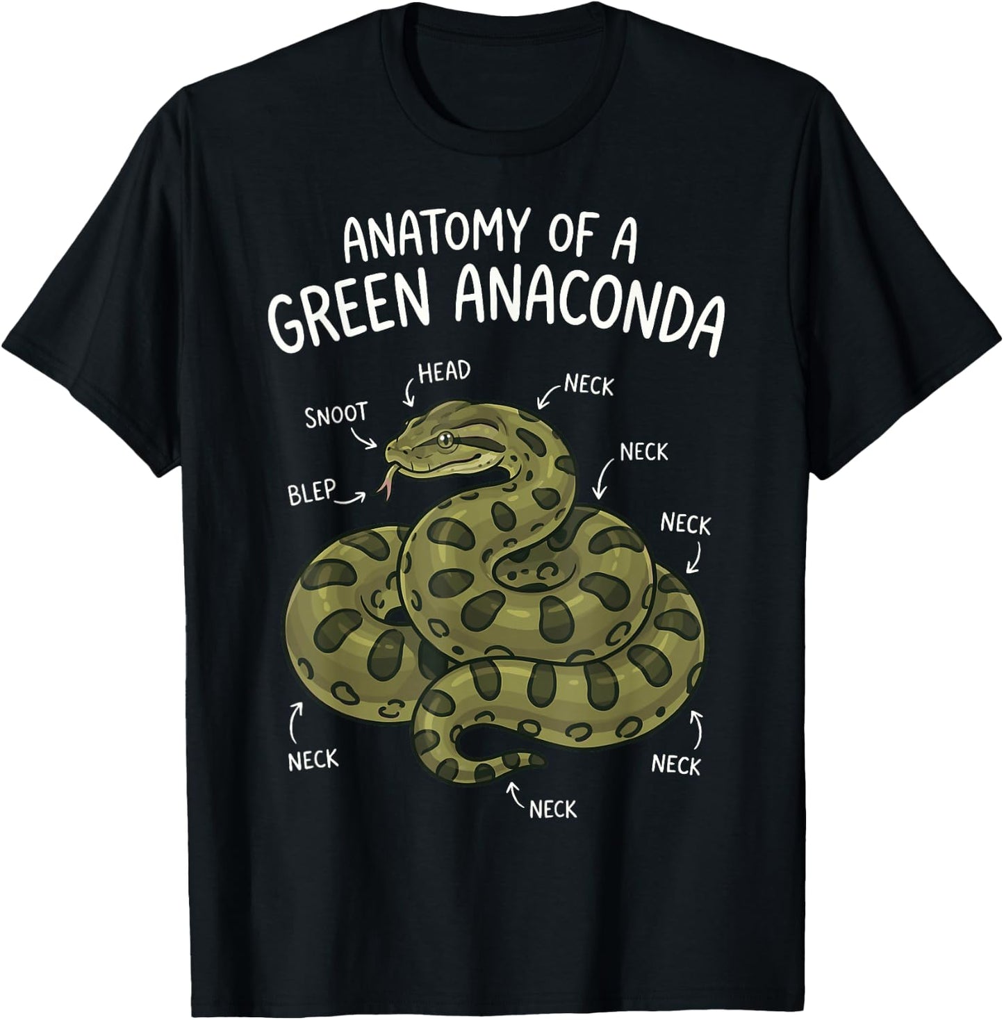 Anatomy of A Green Anaconda T-Shirt - T-Shirt | Black
