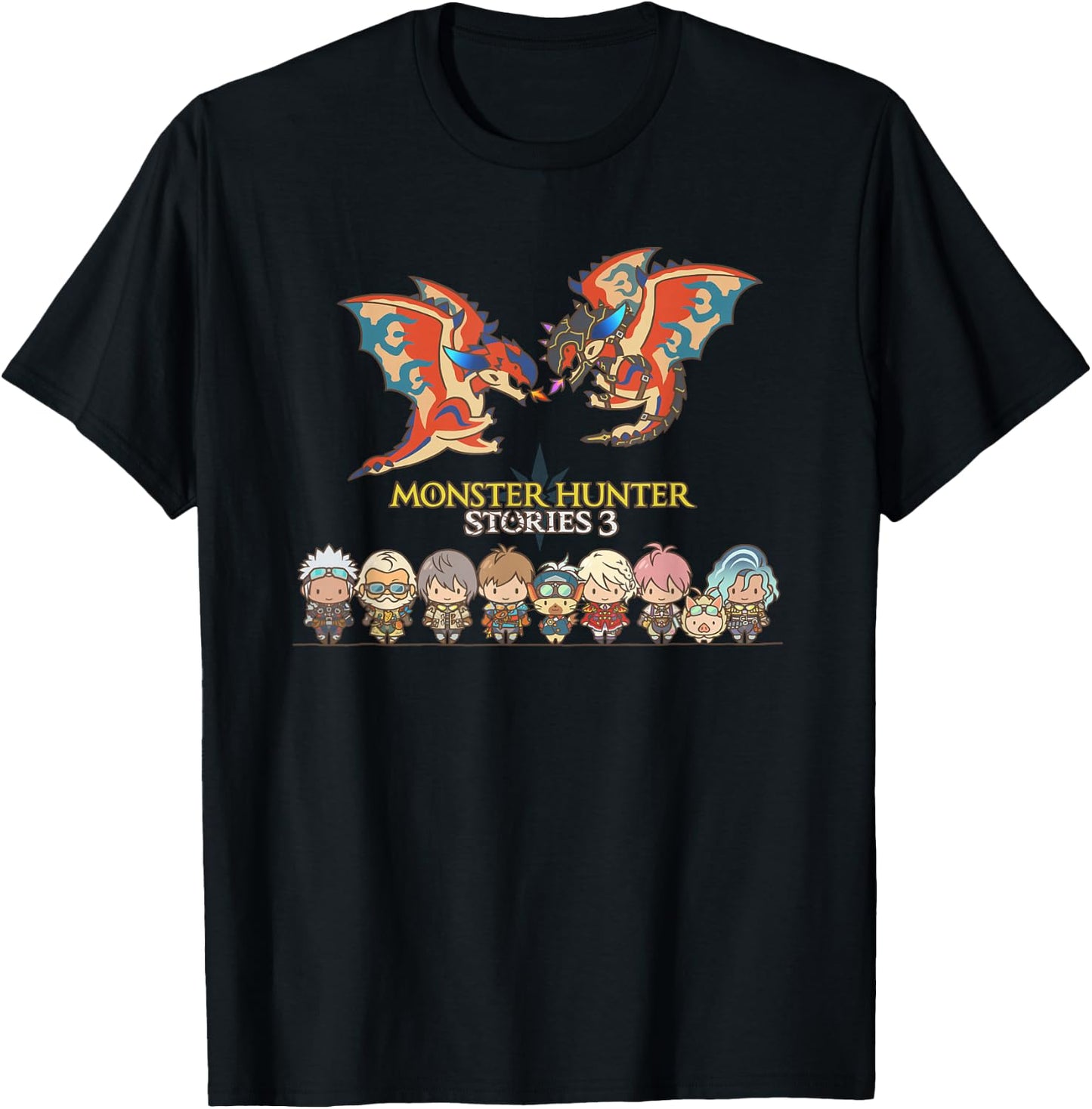 Monster Hunter Stories 3 Chibi Art FP T-Shirt - T-Shirt | Black