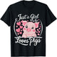 Pig Lover Just A Girl Who Loves Pigs T-Shirt - T-Shirt | Black