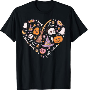 Cute PEDS CVICU Heart Halloween Pediatric Cardiac ICU Nurse T-Shirt - T-Shirt | Black