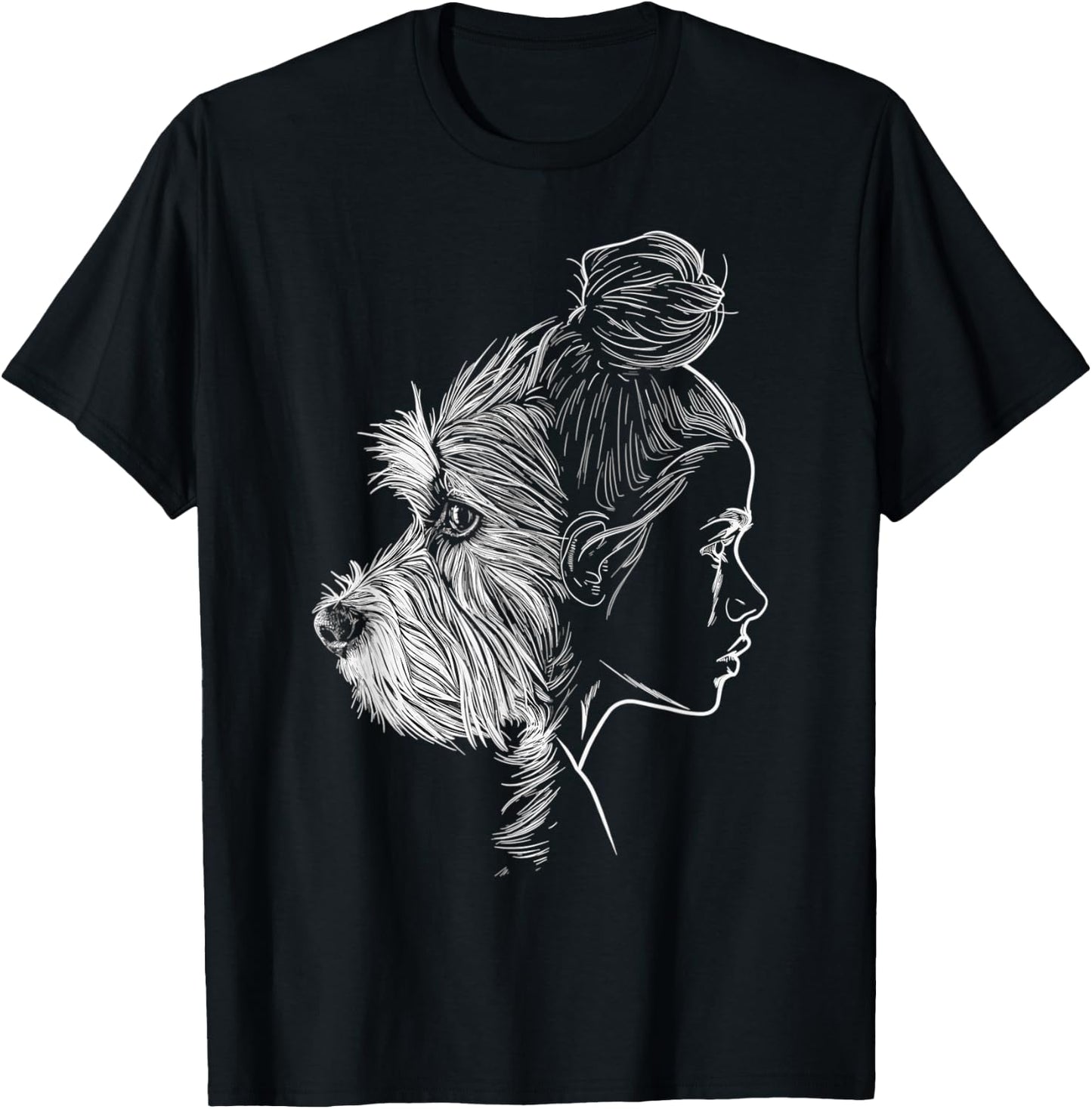 Schnauzer Mom Dog Art Schnauzer Lover Mother's Day T-Shirt - T-Shirt | Black